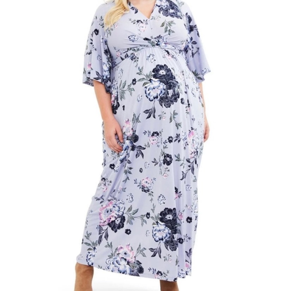 Jessica Simpson Light Lavender Floral Maxi Dress